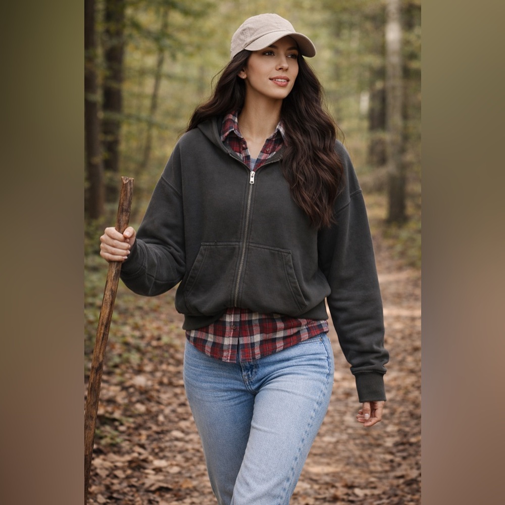 NWT Abercrombie & Fitch Charcoal Grey Hoodie